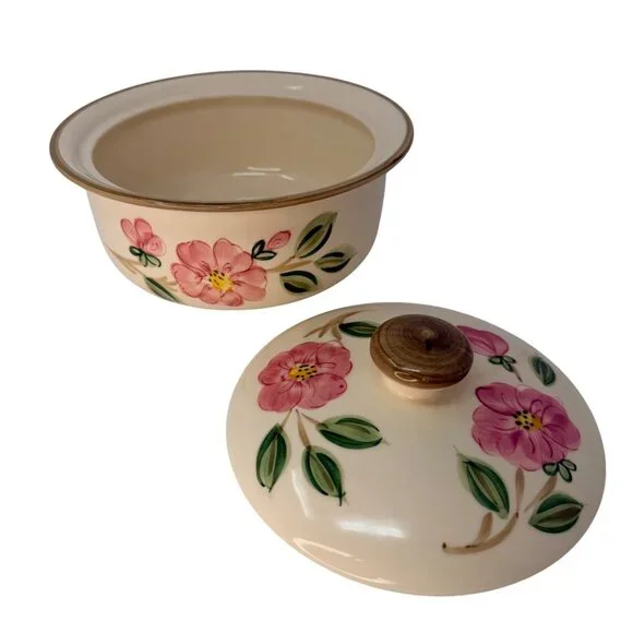 Vintage Franciscan Desert Rose Covered Casserole Made in Portugal - Picture 6 of 8